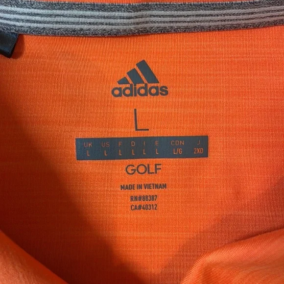 Adidas Performance Mens Golf Polo (Orange) - Picture 2 of 4